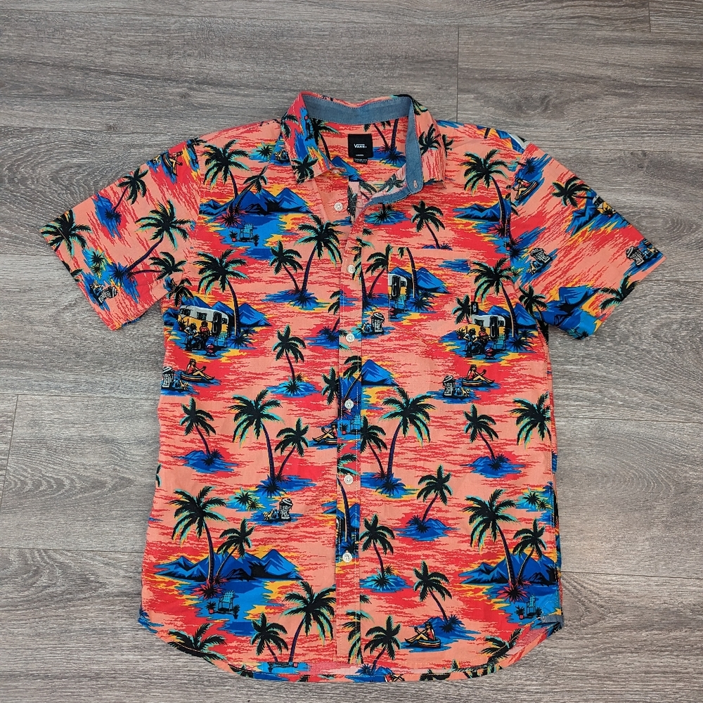 Hawaiian Beach Style short sleeve dress shirt